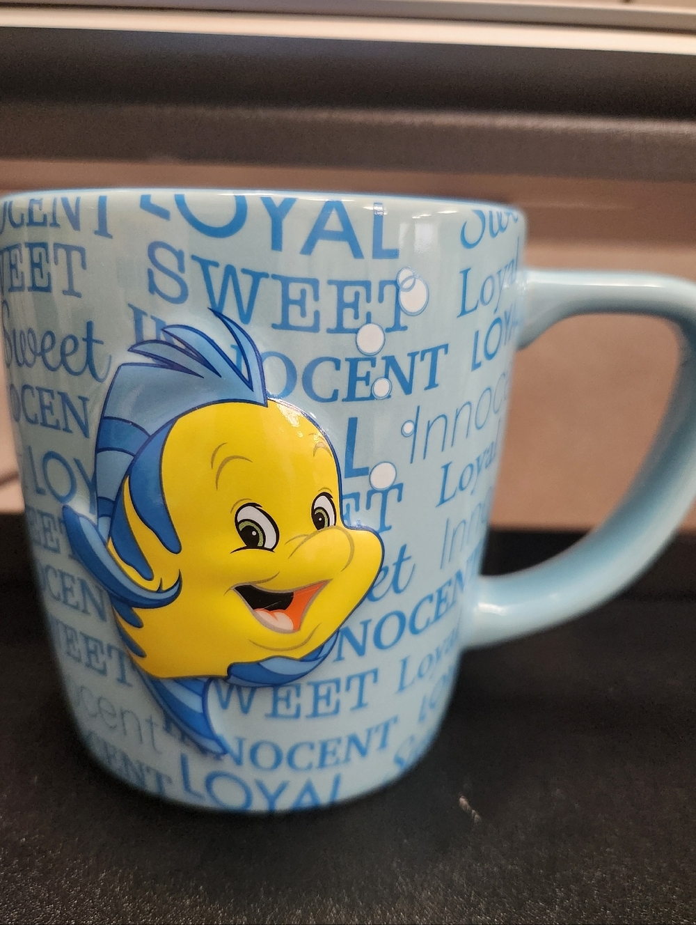 Disney Little Mermaid Flounder Innocent Personality Ceramic Coffee Mug Cup